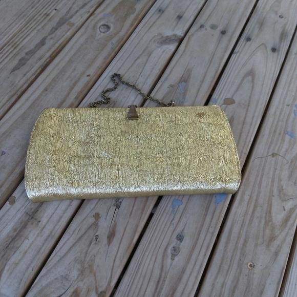 Women's Vintage Sparkly Gold Clutch Purse Hollywood Regency Glam MCM - Picture 1 of 7